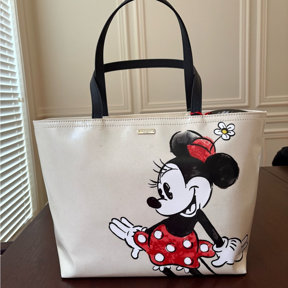 Kate Spade Cream and Black Minnie Mouse Tote